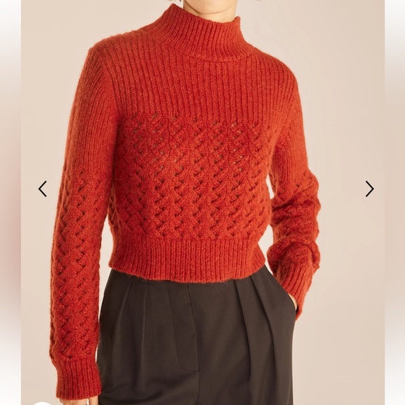 Rebecca Taylor chainette turtleneck in red S - Picture 2 of 6